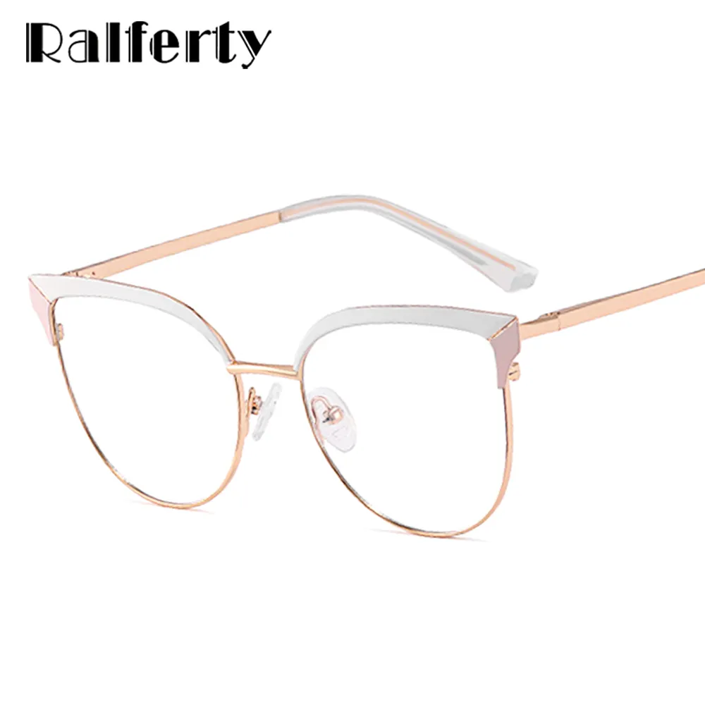 Ralferty Women's Full Rim Oval Cat Eye Acetate Alloy Eyeglasses F91226