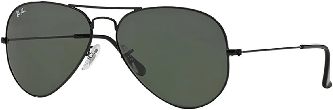 Ray-Ban RB 3025 Aviator Black w/ Grey Green (G15) Lens 58-14-135