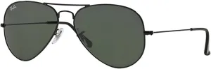 Ray-Ban RB 3025 Aviator Black w/ Grey Green (G15) Lens 58-14-135