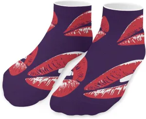 Red Lips Low Cut Ankle Socks Casual Liner Sock Pack Non Slip Invisible For Men Women