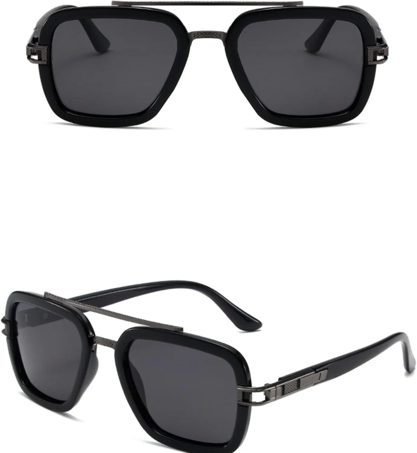 Retro Double Bridges Men Sunglasses Fashion Women Shades Uv400 Punk Sun Glasses