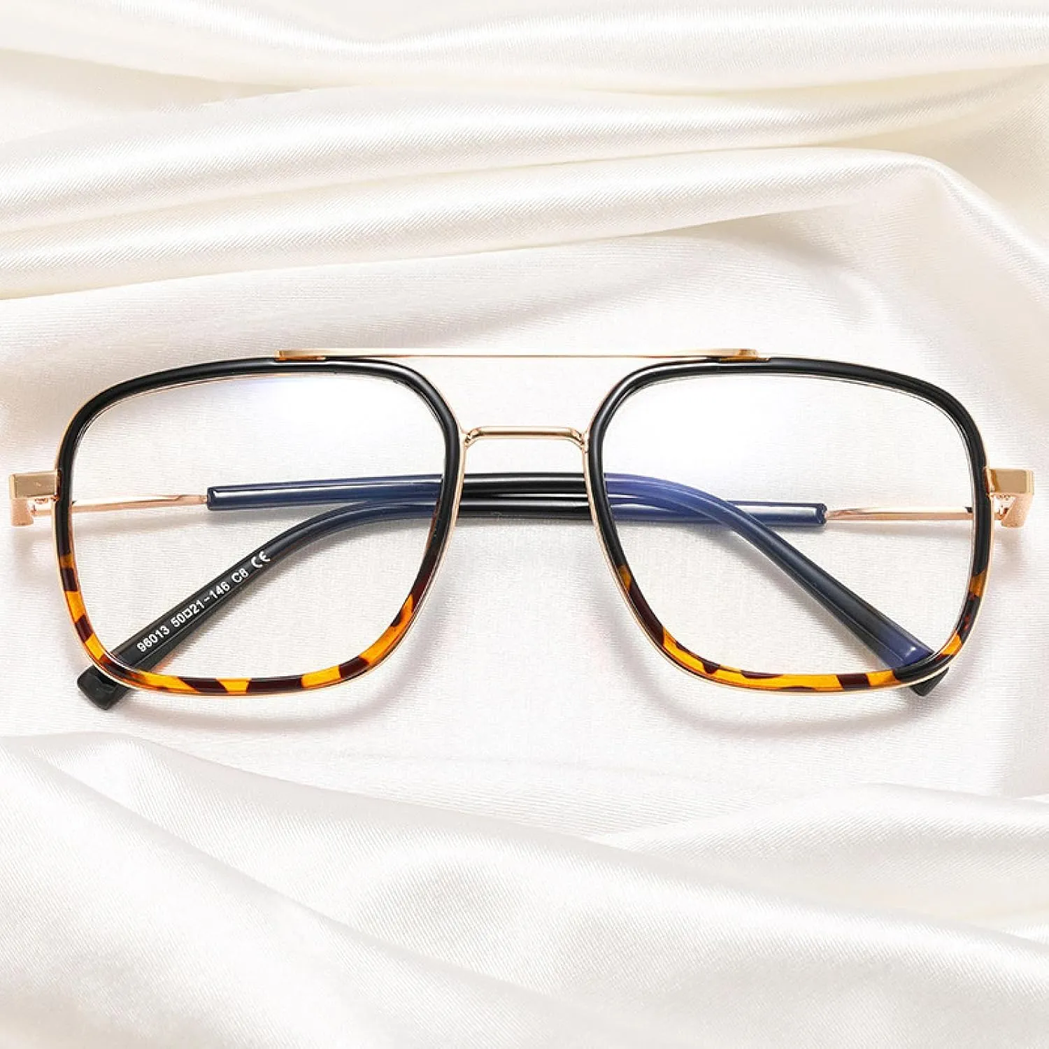 Retro Double Bridges Women Clear Glasses Frames Fashion Double Color Men Frame