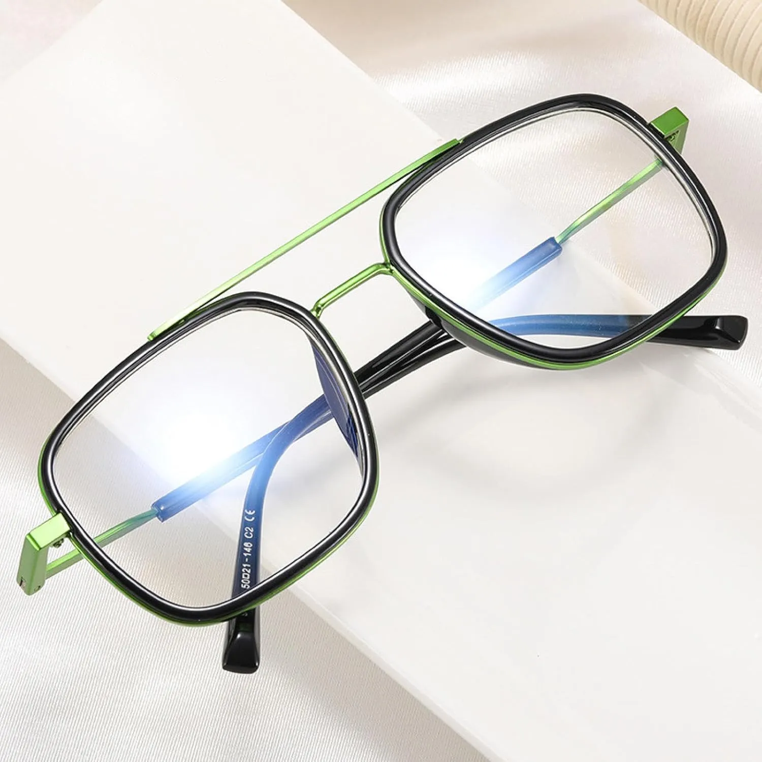 Retro Double Bridges Women Clear Glasses Frames Fashion Double Color Men Frame