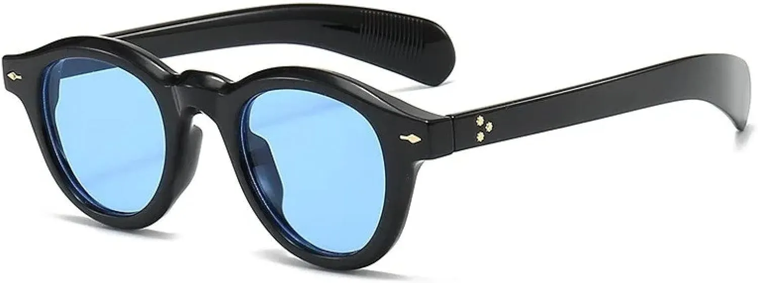 Retro Men Round Sunglasses for Women Vintage Rivet Small Frame Uv400