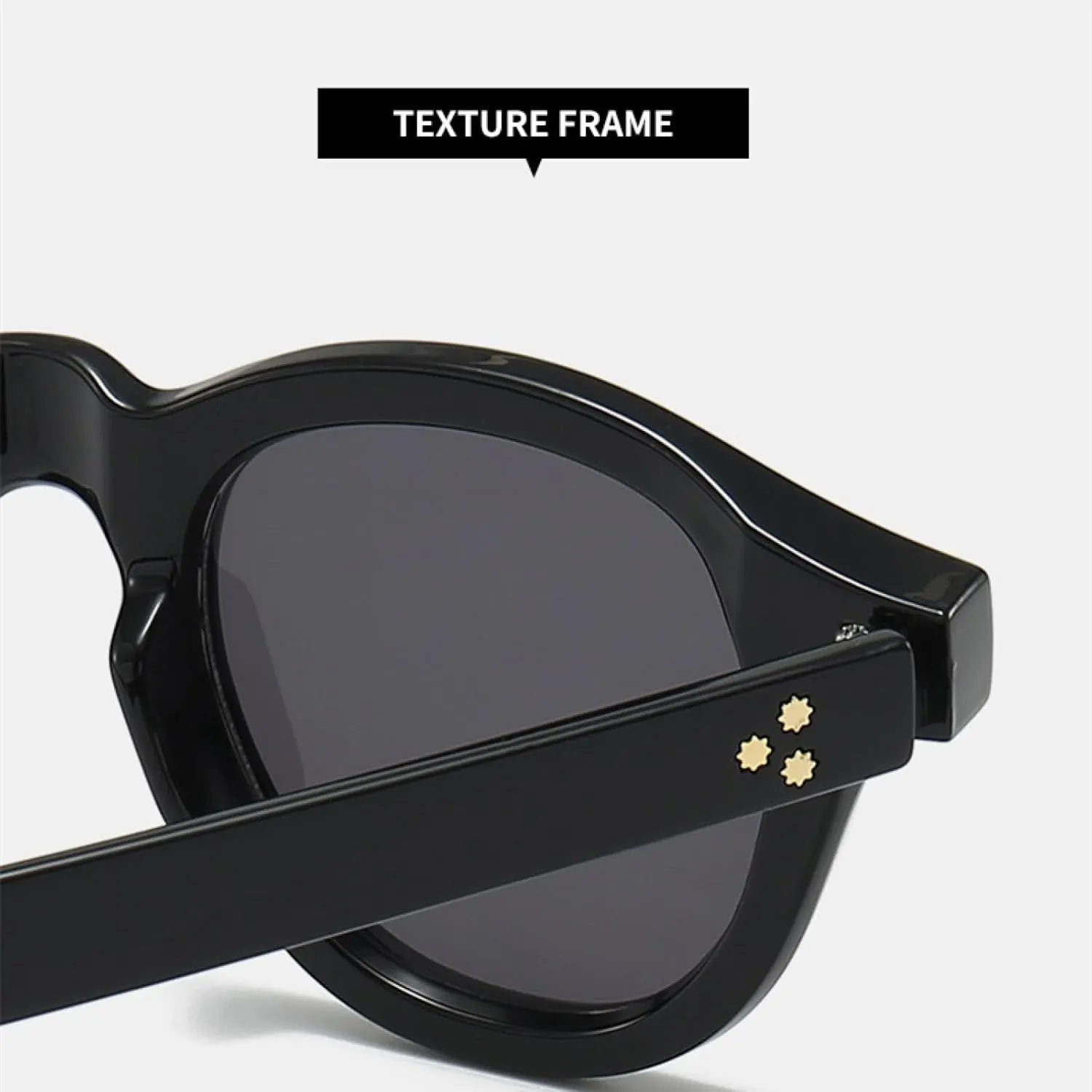 Retro Men Round Sunglasses for Women Vintage Rivet Small Frame Uv400