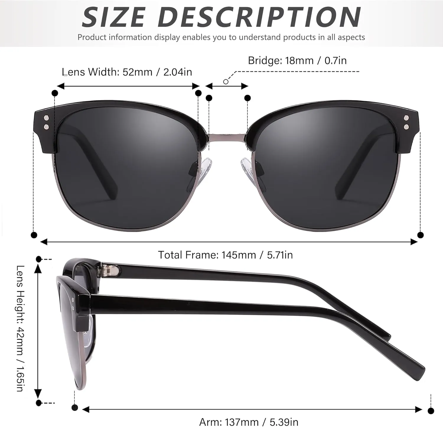 Retro Polarized Sunglasses for Women Men UV Protection Womens Mens Stylish Shades
