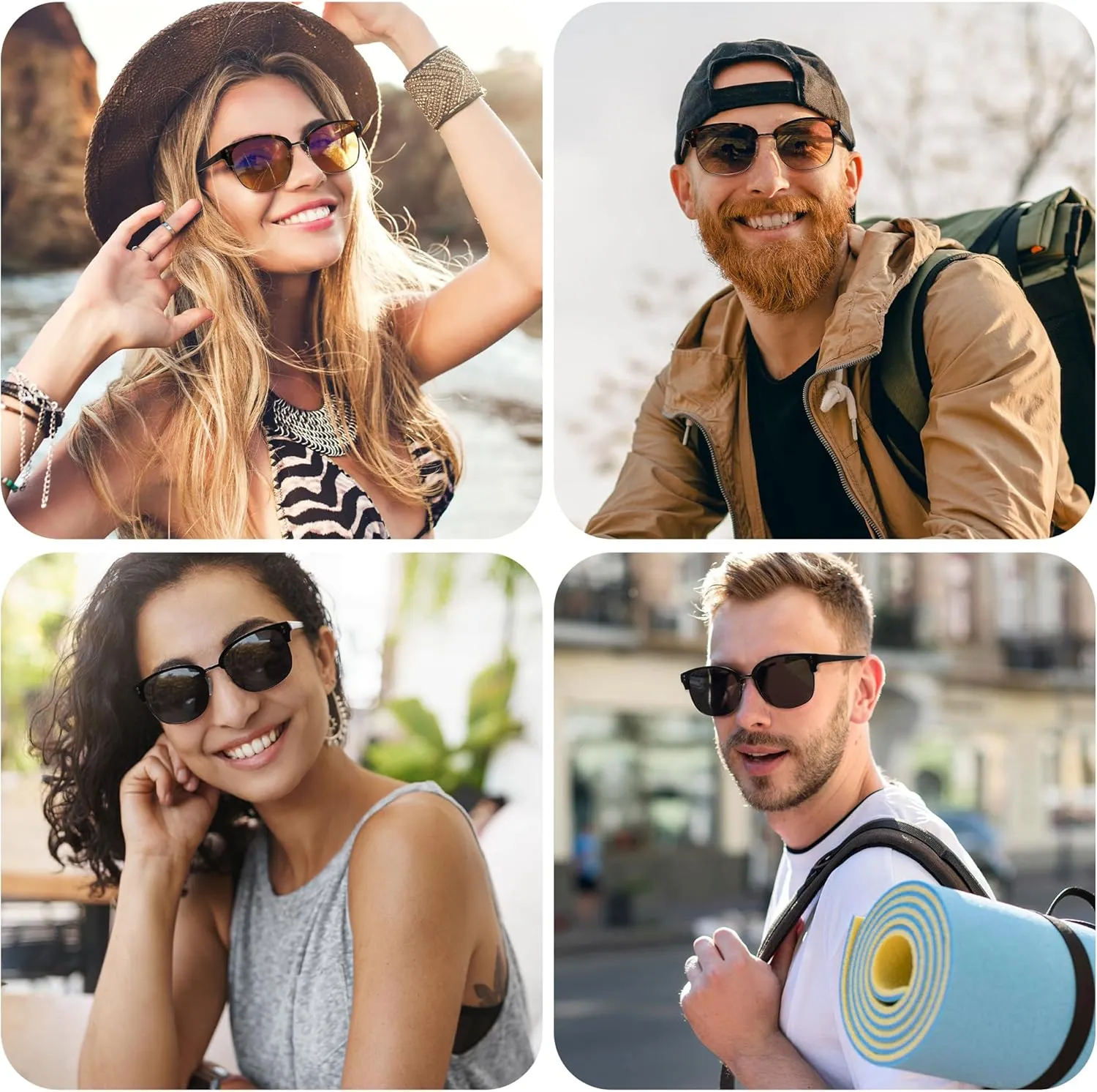 Retro Polarized Sunglasses for Women Men UV Protection Womens Mens Stylish Shades