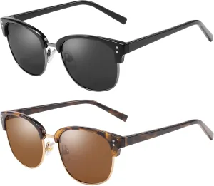 Retro Polarized Sunglasses for Women Men UV Protection Womens Mens Stylish Shades