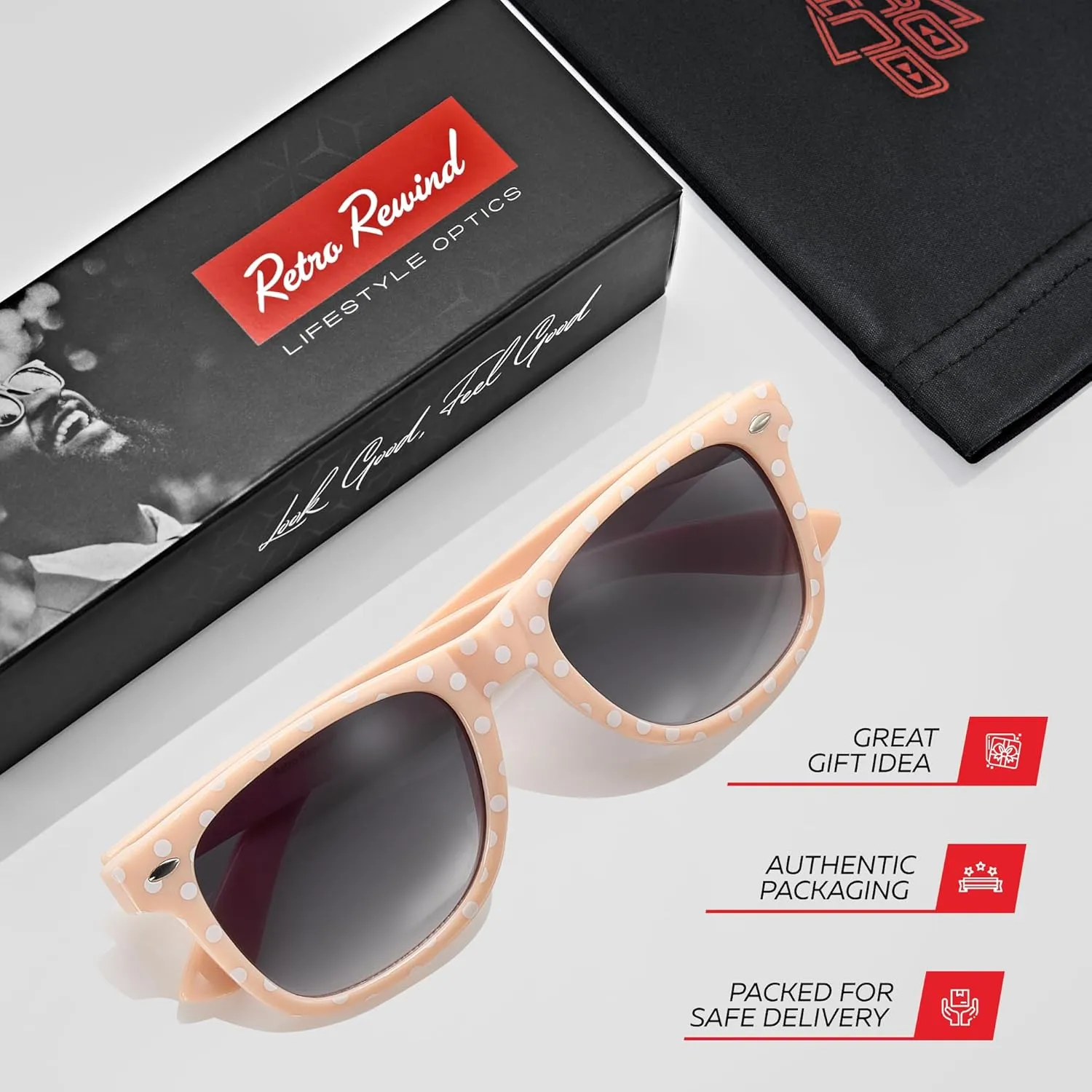 Retro Rewind Polka Dot Vintage Fashion Sunglasses for Women UV400