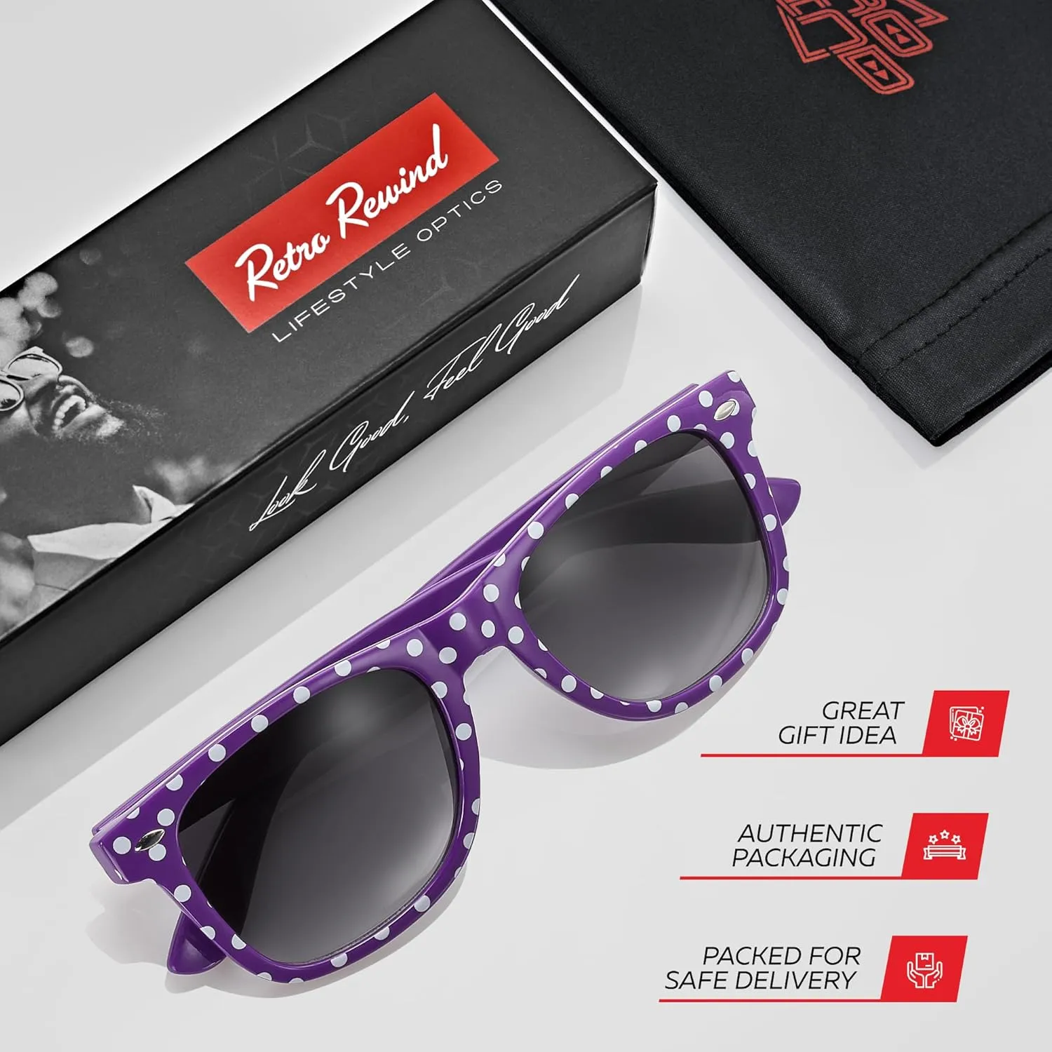 Retro Rewind Polka Dot Vintage Fashion Sunglasses for Women UV400