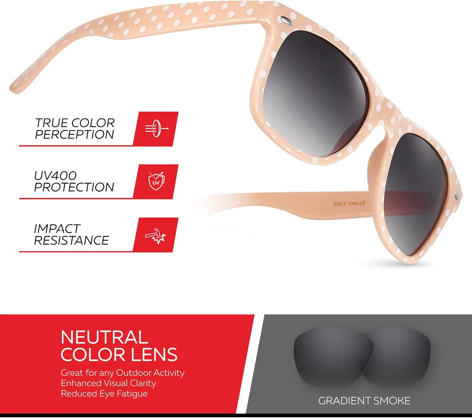 Retro Rewind Polka Dot Vintage Fashion Sunglasses for Women UV400