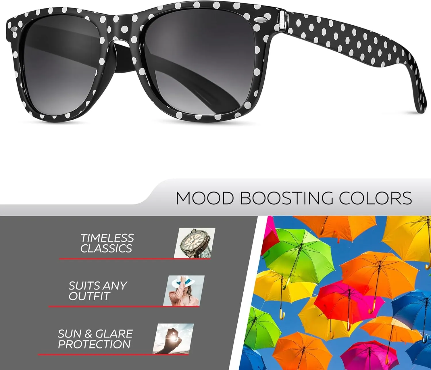 Retro Rewind Polka Dot Vintage Fashion Sunglasses for Women UV400