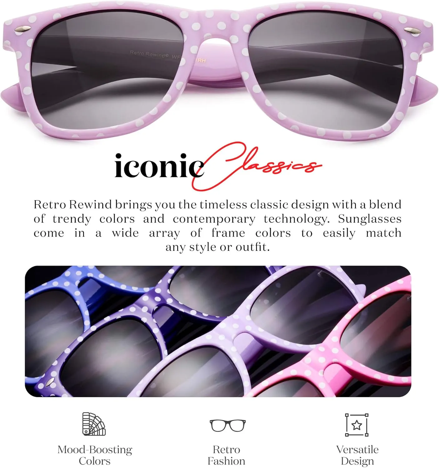 Retro Rewind Polka Dot Vintage Fashion Sunglasses for Women UV400