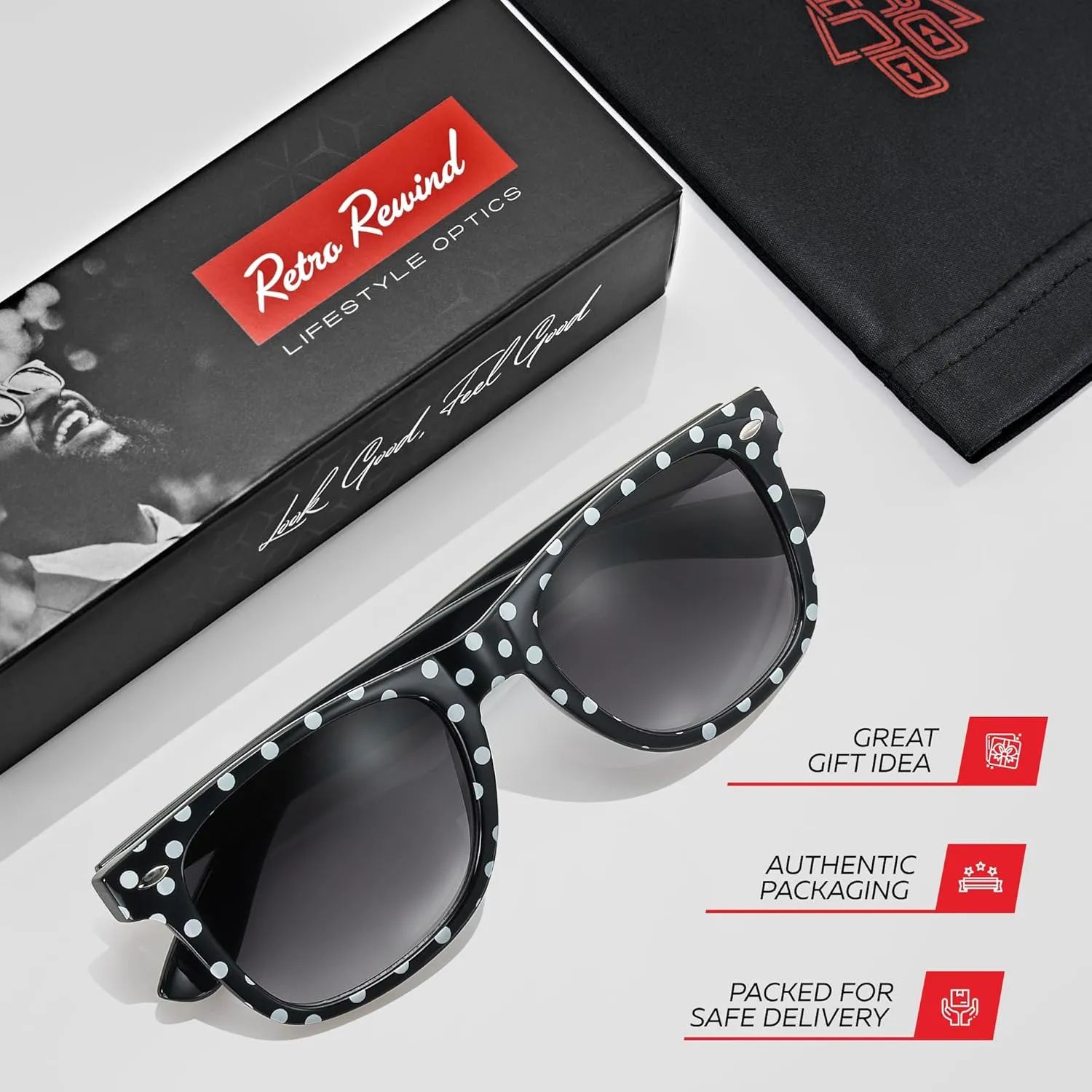 Retro Rewind Polka Dot Vintage Fashion Sunglasses for Women UV400