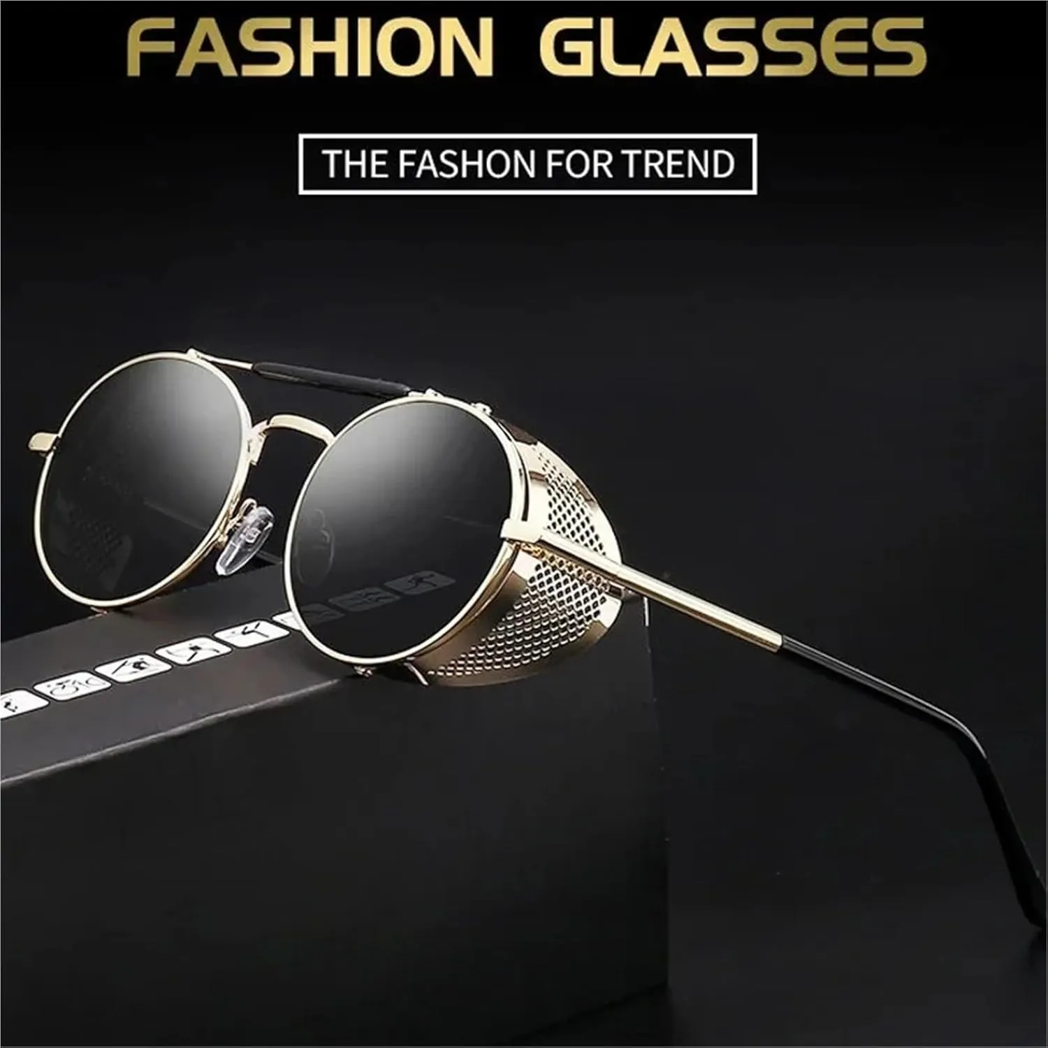 Retro Round Metal Sunglasses Steampunk Men Women Trend Vintage Sun Glasses Shades UV Protection
