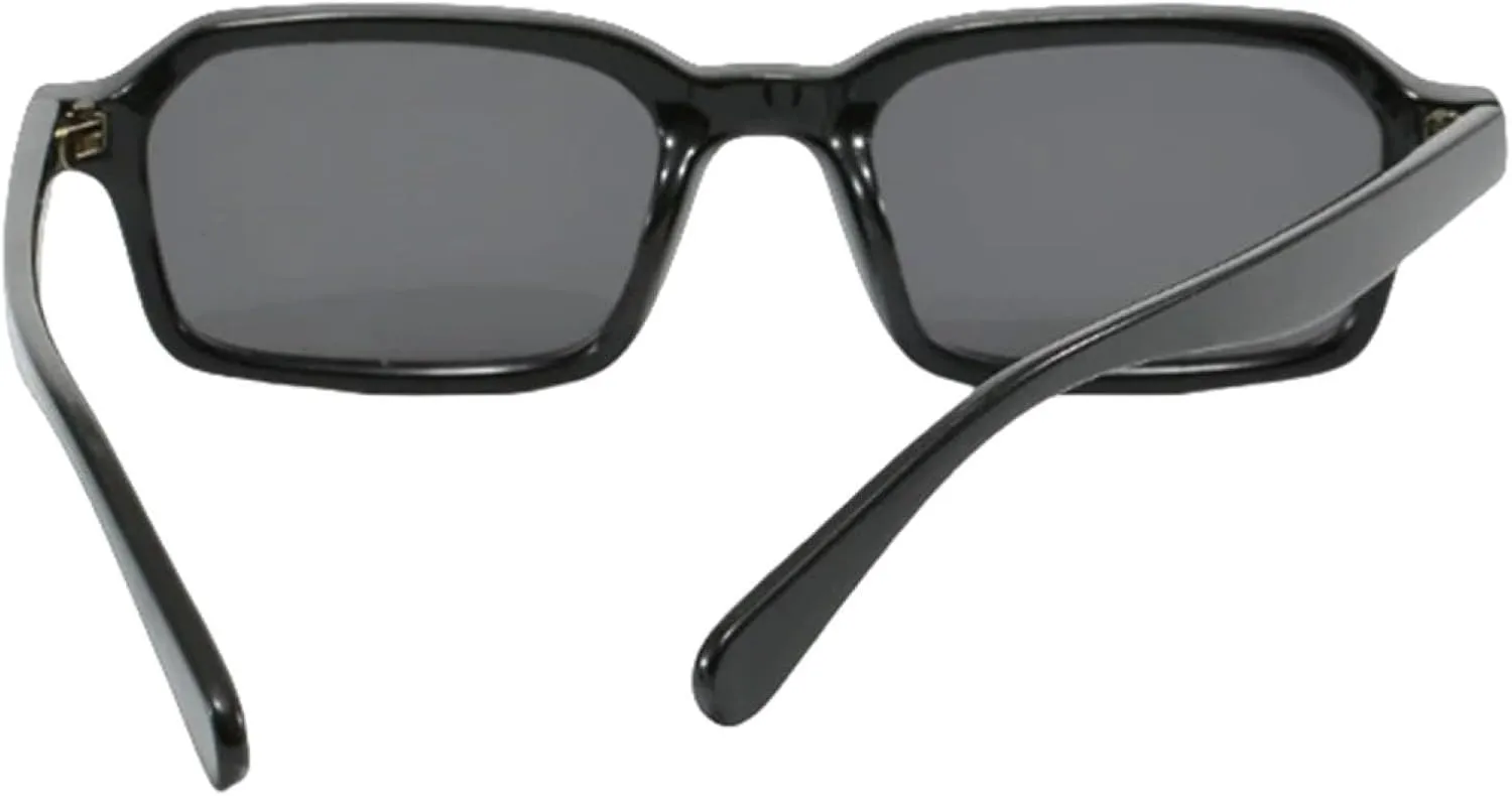 Retro Small Rectangle Sunglasses for Women Fashion Uv400 Men Trending Rivets Punk