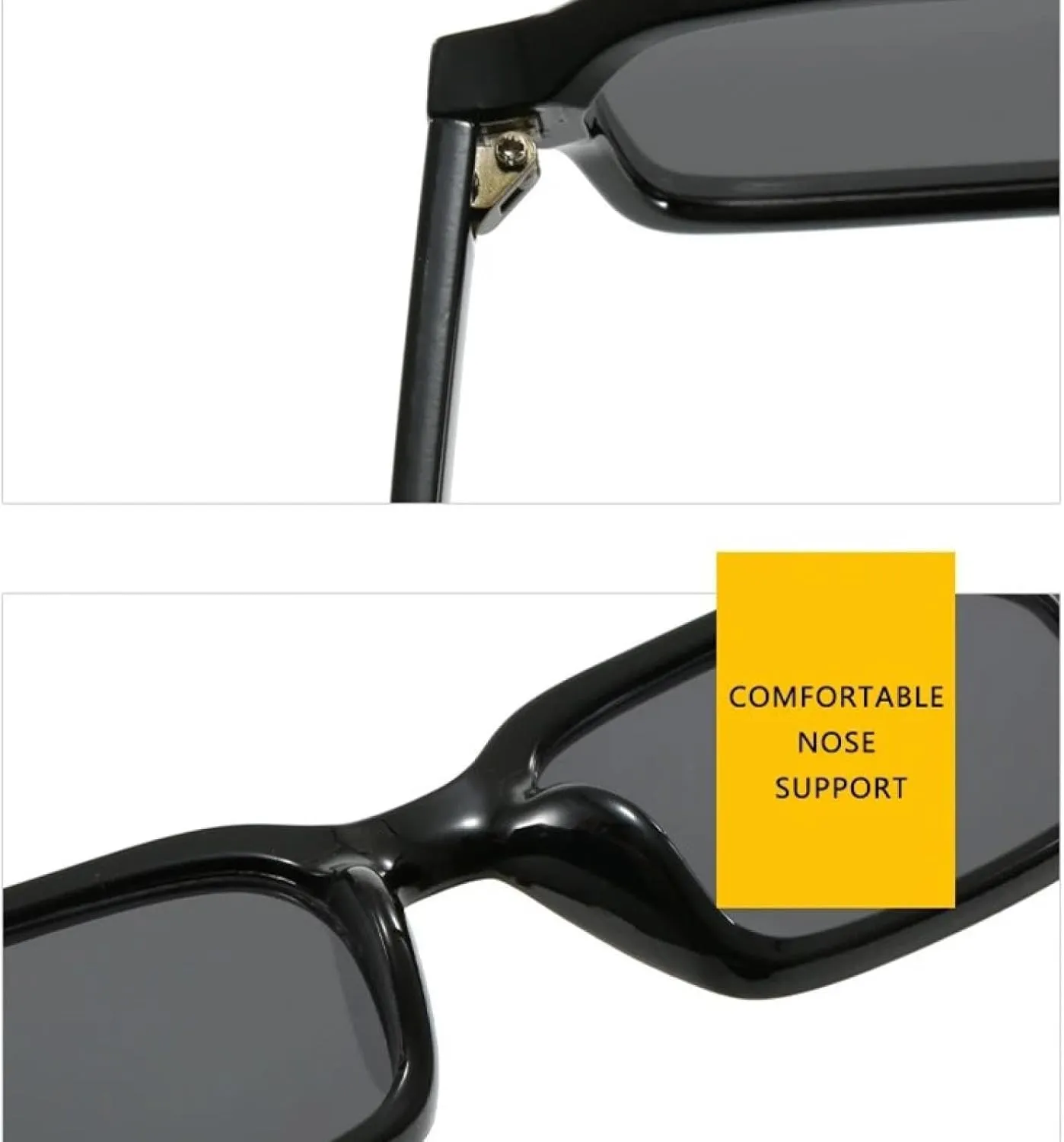 Retro Small Rectangle Sunglasses for Women Fashion Uv400 Men Trending Rivets Punk