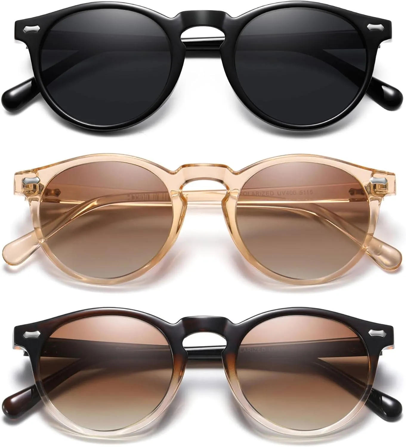 Retro Small Round Polarized Sunglasses for Women Vintage Style Circle Sun Glasses UV Protection