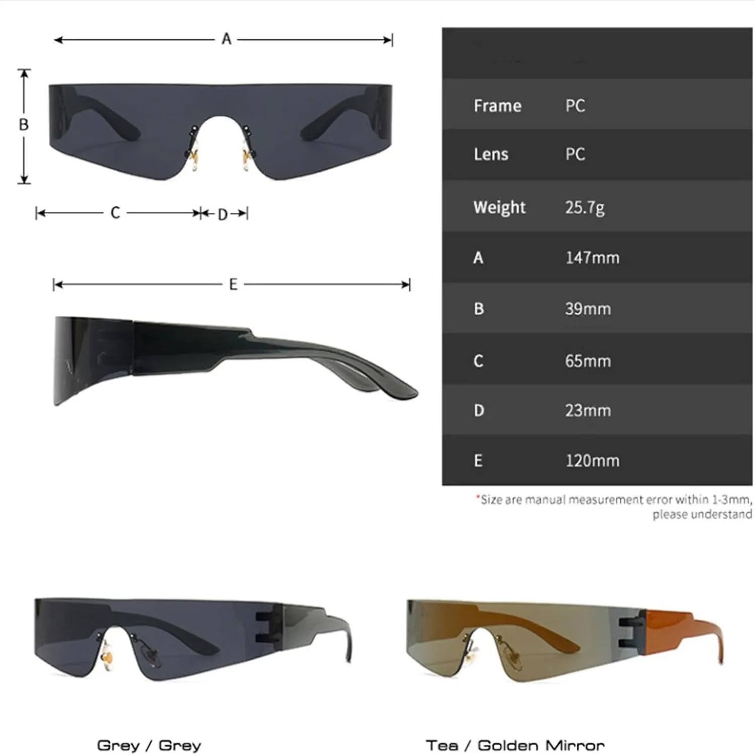 Retro Unique One Piece Men Sunglasses Fashion Colorful Mirror Shades Uv400 Sports Driving Women Punk