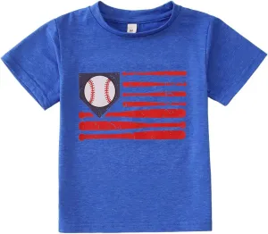 Ritatte Toddler Baseball Shirt Baby Boy Baseball Graphic T-Shirt Outfit Sports Lover Short Sleeve Summer Tee Tops