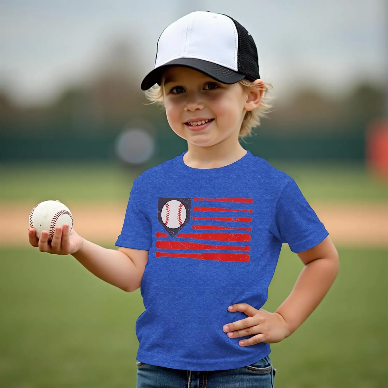 Ritatte Toddler Baseball Shirt Baby Boy Baseball Graphic T-Shirt Outfit Sports Lover Short Sleeve Summer Tee Tops