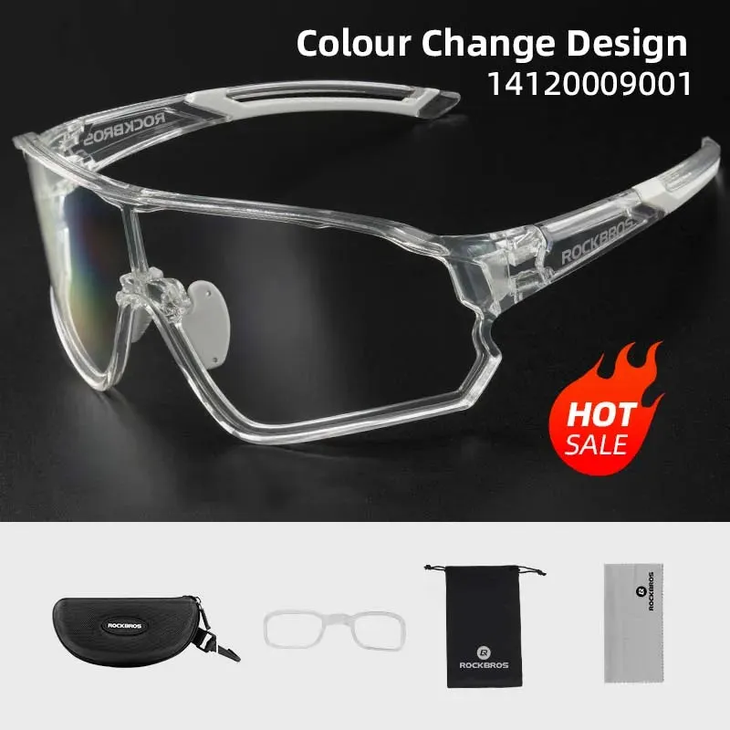 ROCKBROS Cycling Glasses Photochromic MTB Road Bike Sunglasses UV400 Protection Lightweight Eyewear