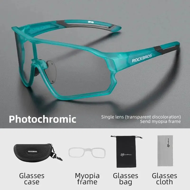 ROCKBROS Cycling Glasses Photochromic MTB Road Bike Sunglasses UV400 Protection Lightweight Eyewear