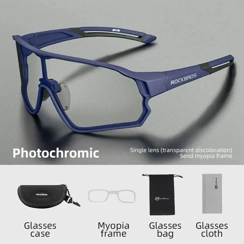 ROCKBROS Cycling Glasses Photochromic MTB Road Bike Sunglasses UV400 Protection Lightweight Eyewear