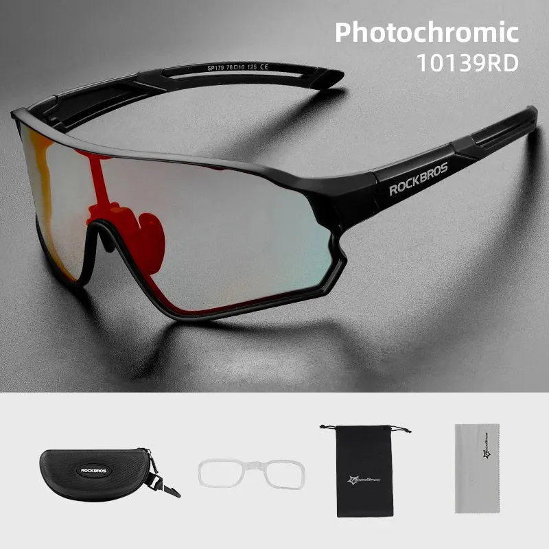 ROCKBROS Cycling Glasses Photochromic MTB Road Bike Sunglasses UV400 Protection Lightweight Eyewear