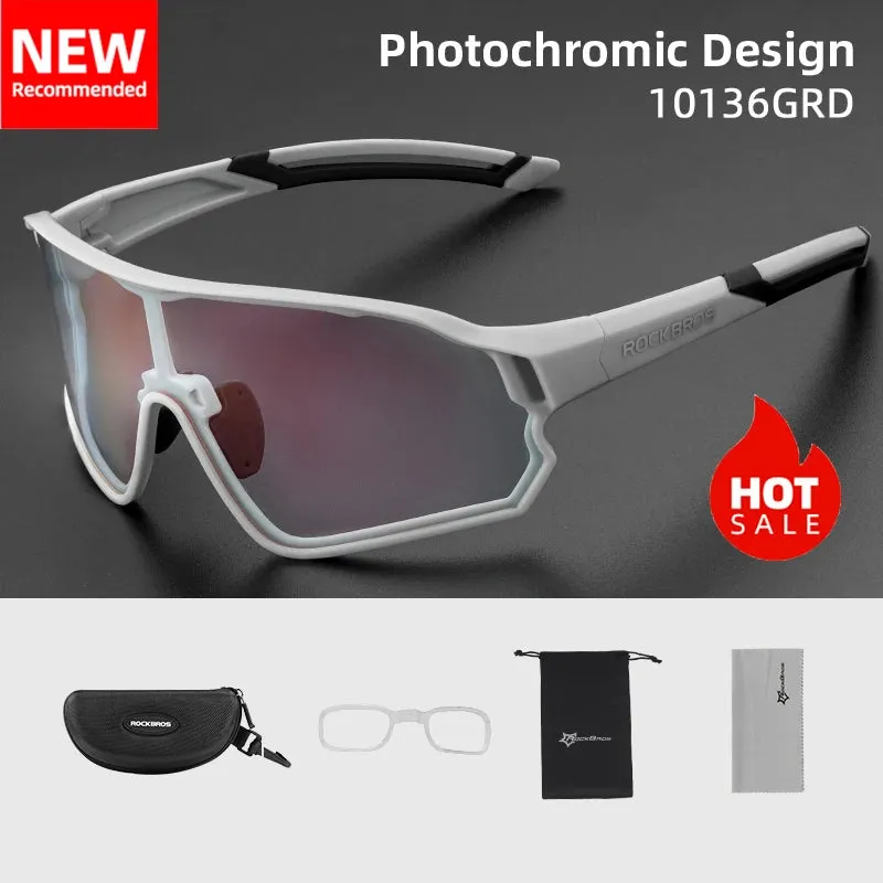 ROCKBROS Cycling Glasses Photochromic MTB Road Bike Sunglasses UV400 Protection Lightweight Eyewear