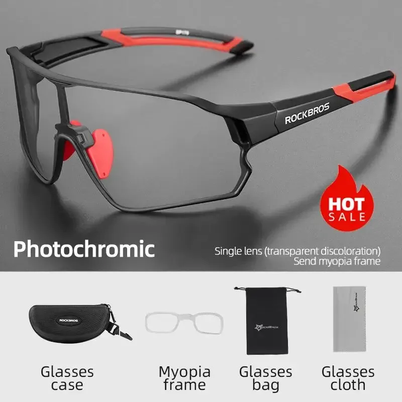 ROCKBROS Cycling Glasses Photochromic MTB Road Bike Sunglasses UV400 Protection Lightweight Eyewear