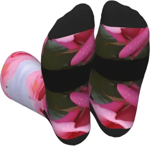 Rose Print Adult Socks Fun Patterned Funky Crew Socks