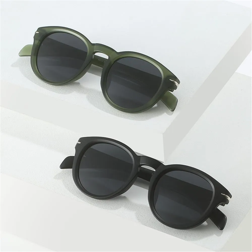 Round Men Sunglasses Shades UV400 Blue Green Women Rivets Sun Glasses