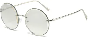 Round Rimless Sunglasses Men Woman Luxury Large Frame Sun Glasses Female Vintage UV400 Shades Eyewear
