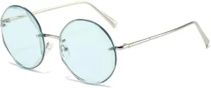 Round Rimless Sunglasses Men Woman Luxury Large Frame Sun Glasses Female Vintage UV400 Shades Eyewear