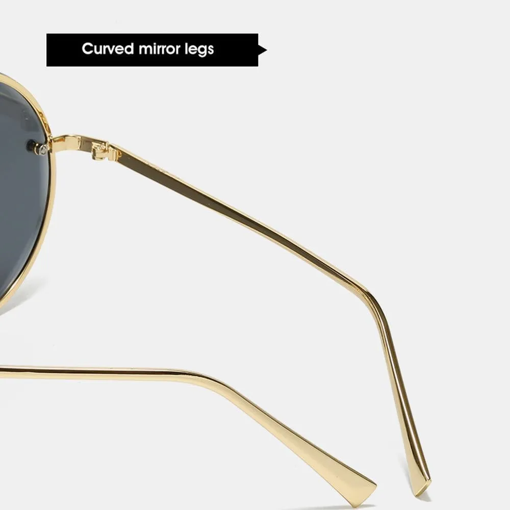 Round Rimless Sunglasses Men Woman Luxury Large Frame Sun Glasses Female Vintage UV400 Shades Eyewear