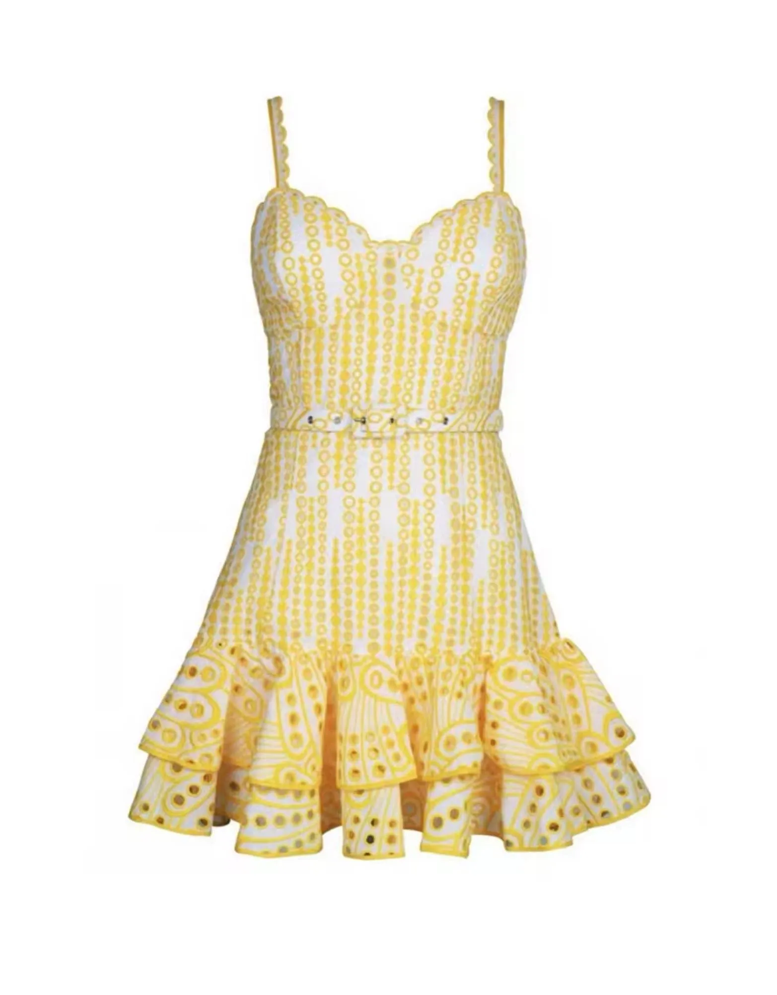 Ruffle Short Embroidery Summer Dress