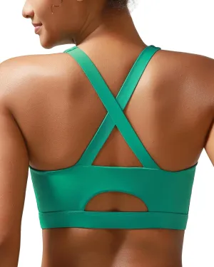 RUNNING GIRL Sports Bra for Women High Support Molded Cup Strappy Running Sports Bras Workout Sports Bra