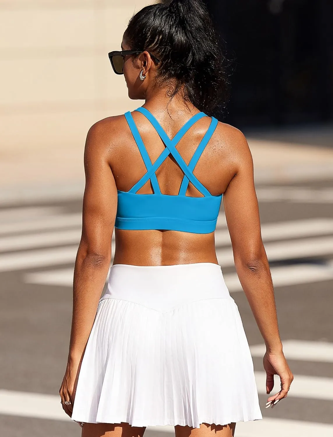 RUNNING GIRL Sports Bras for Women,Molded Cup Strappy Running High Support Sports Bras Workout Yoga Bra