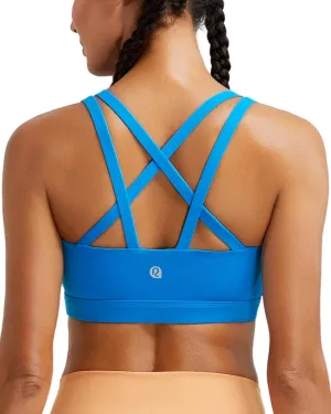 RUNNING GIRL Sports Bras for Women,Molded Cup Strappy Running High Support Sports Bras Workout Yoga Bra