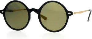 SA106 Flat Lens Round Hippie Plastic Mirror Lens Sunglasses
