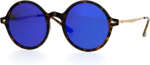 SA106 Flat Lens Round Hippie Plastic Mirror Lens Sunglasses