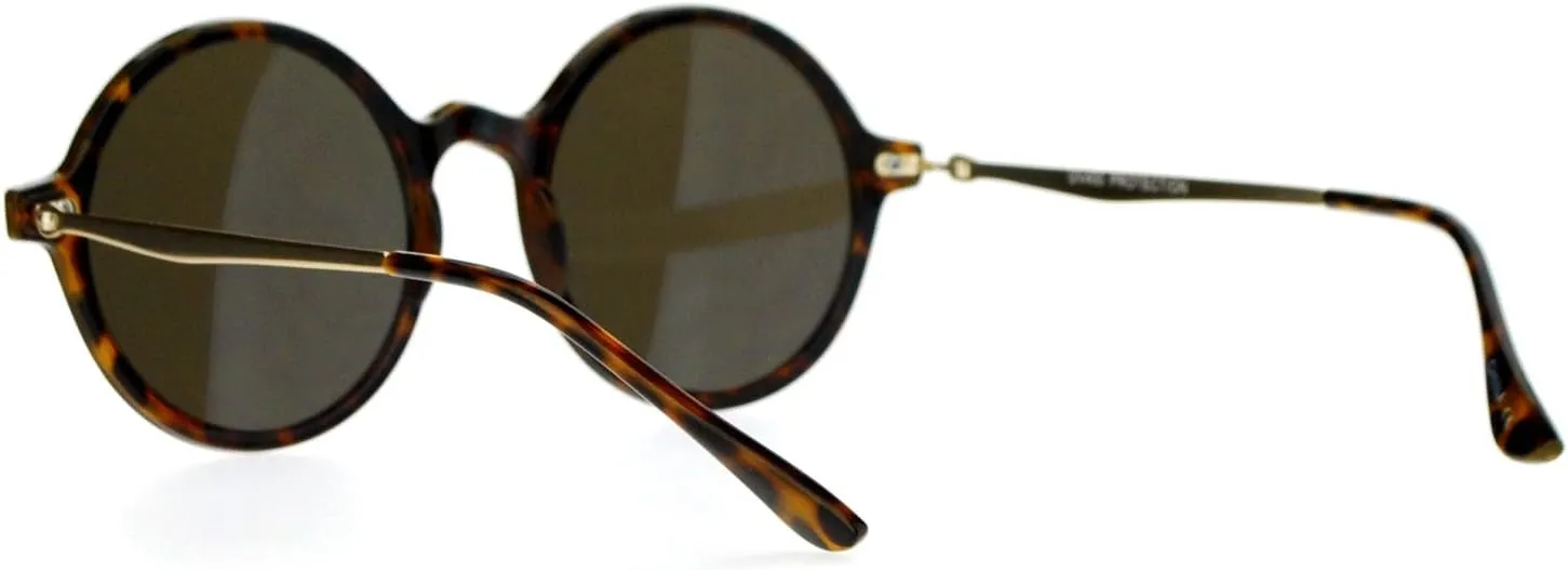 SA106 Flat Lens Round Hippie Plastic Mirror Lens Sunglasses