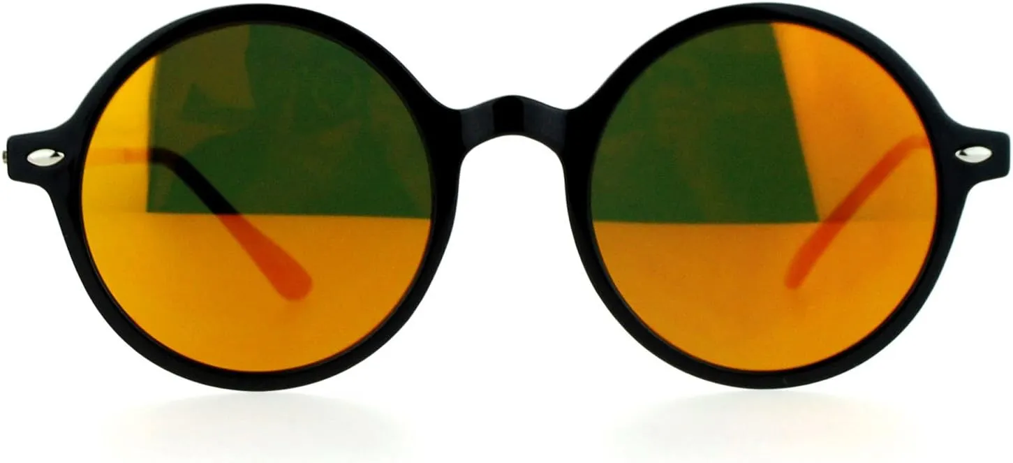 SA106 Flat Lens Round Hippie Plastic Mirror Lens Sunglasses