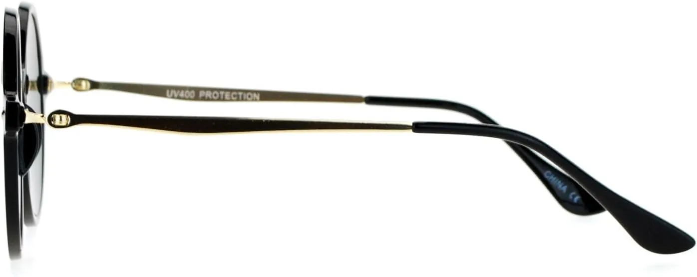 SA106 Flat Lens Round Hippie Plastic Mirror Lens Sunglasses