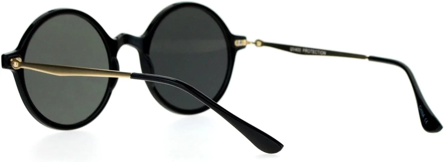 SA106 Flat Lens Round Hippie Plastic Mirror Lens Sunglasses