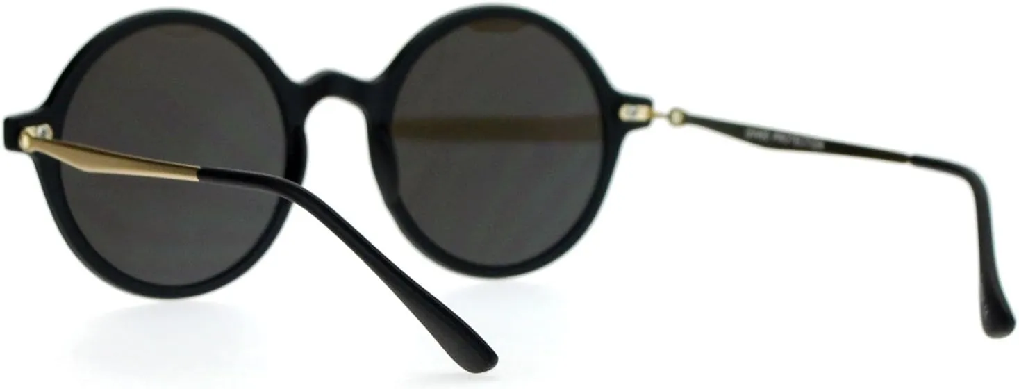 SA106 Flat Lens Round Hippie Plastic Mirror Lens Sunglasses