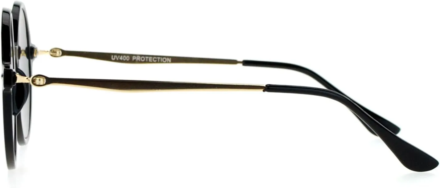 SA106 Flat Lens Round Hippie Plastic Mirror Lens Sunglasses