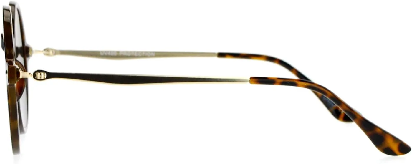SA106 Flat Lens Round Hippie Plastic Mirror Lens Sunglasses