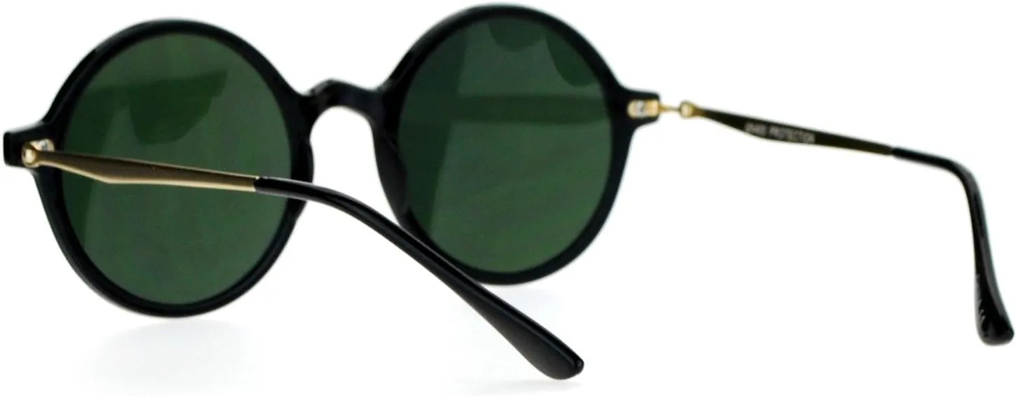 SA106 Flat Lens Round Hippie Plastic Mirror Lens Sunglasses